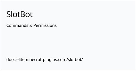 commands for slotbot.